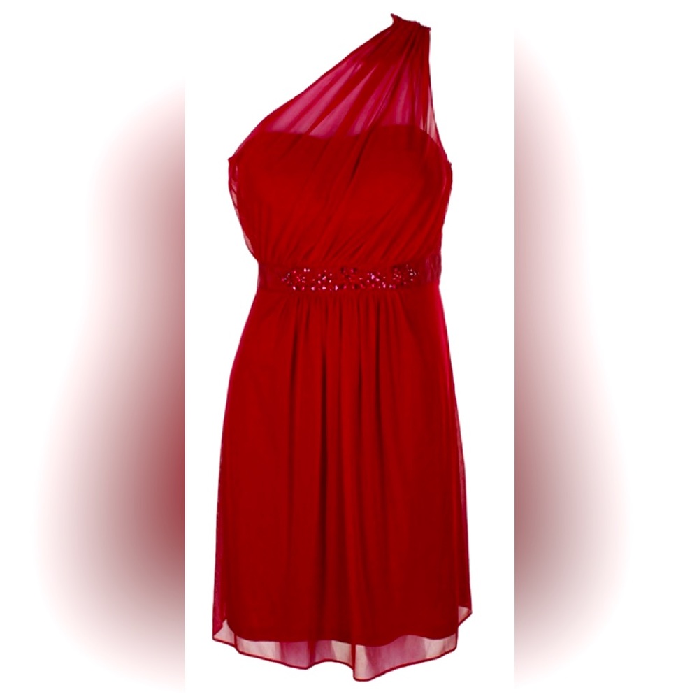 Adrianna Papell One-shoulder Tulle Formal Dress - Size 2